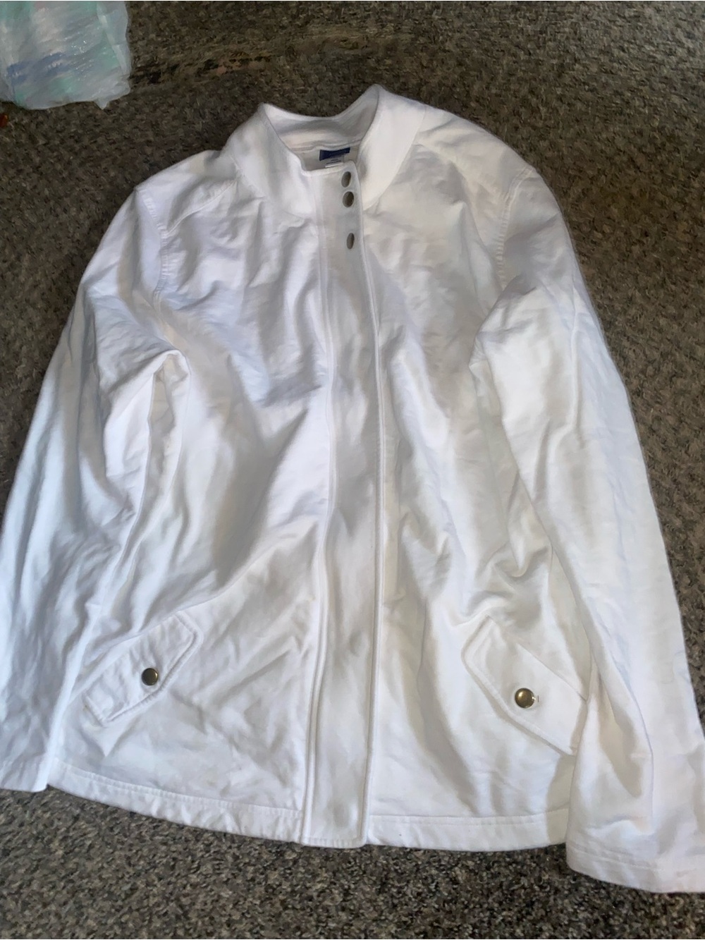 Basic Editions White Utility Jacket with Snap Pockets